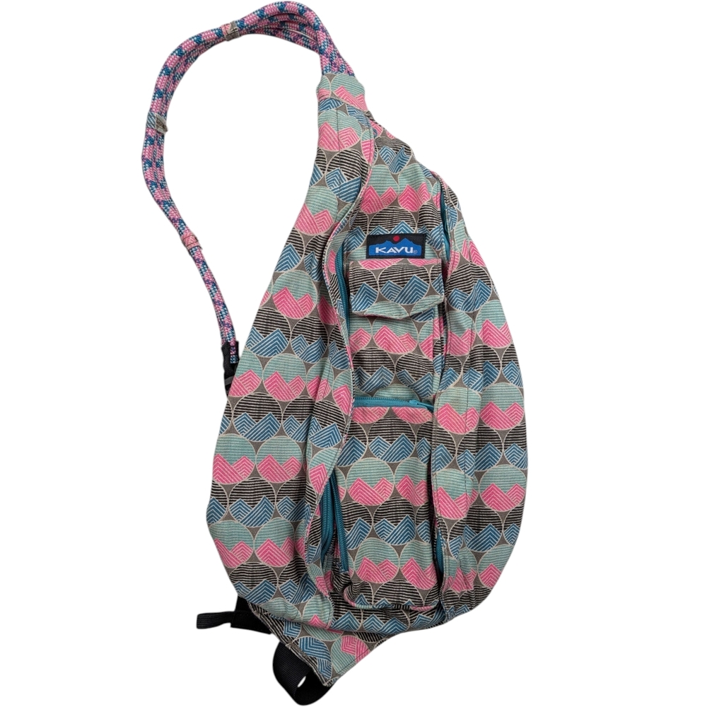 Kavu Rope Sling Crossbody Backpack Horizon Dots Mountain Cotton Boho Hike Utilit
